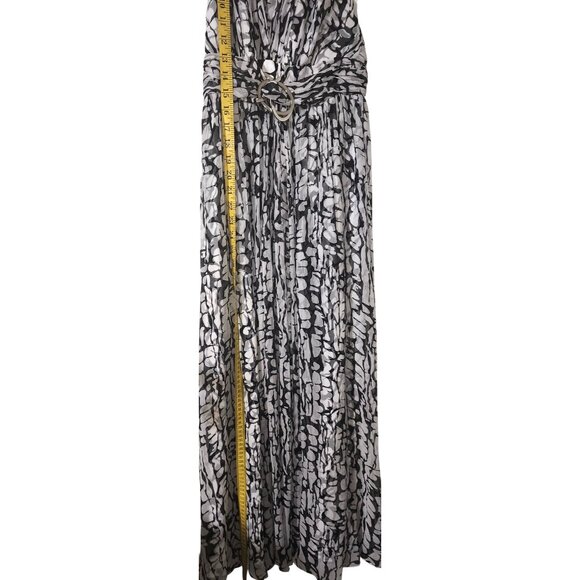 Y2K Spiegel Black/White Print Halter Maxi Dress Size 10 Formal-Wedding Wear - Picture 7 of 8